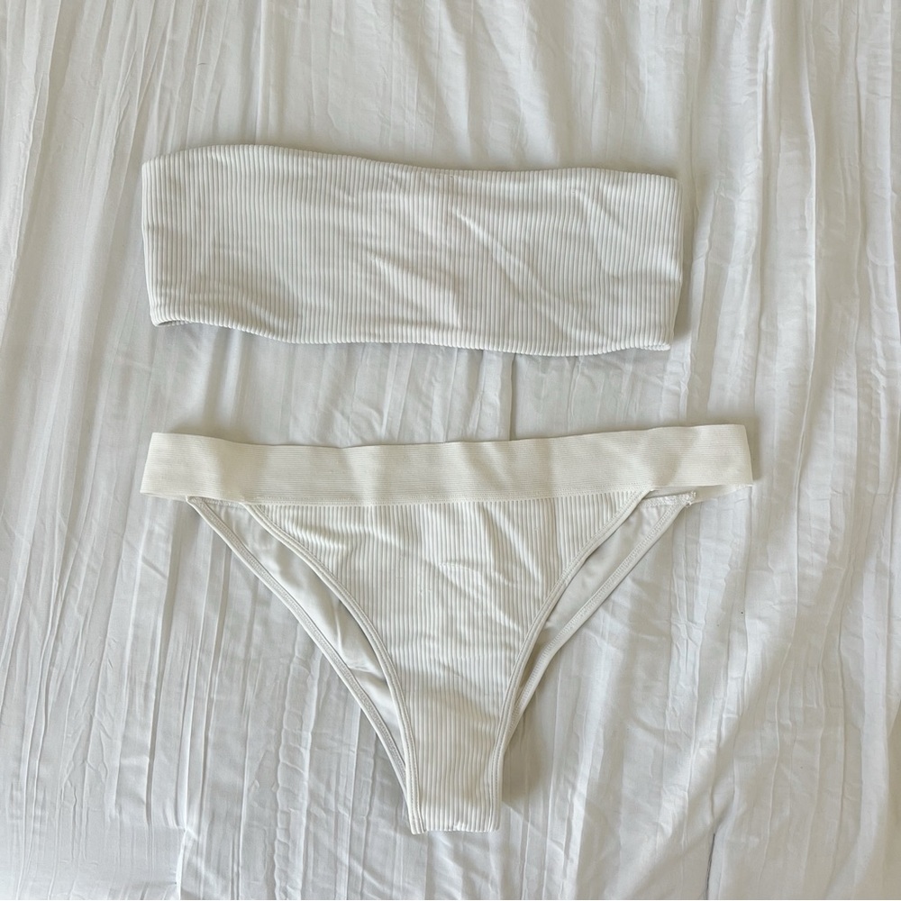 Frankie’s Bikinis White Strapless Set